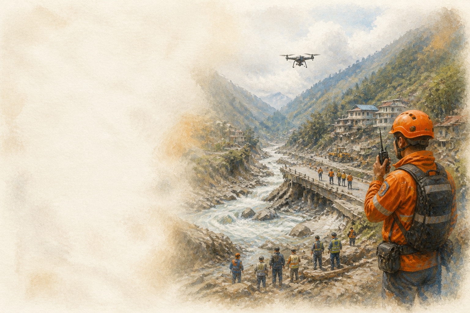 A mountain rescue scene in Nepal