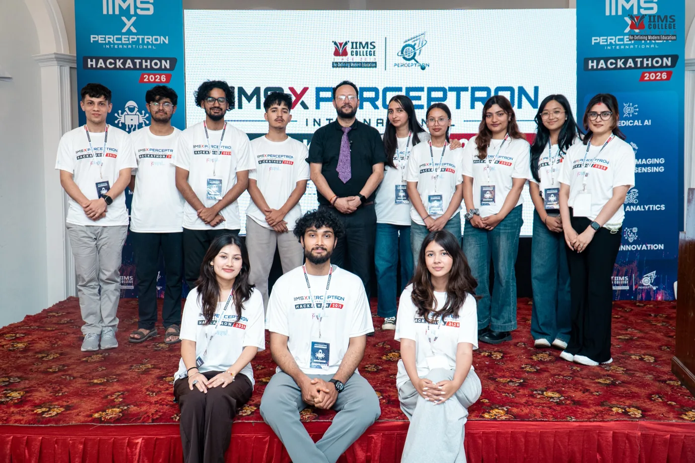 Amatrix organizers and participants together at the Perceptron hackathon